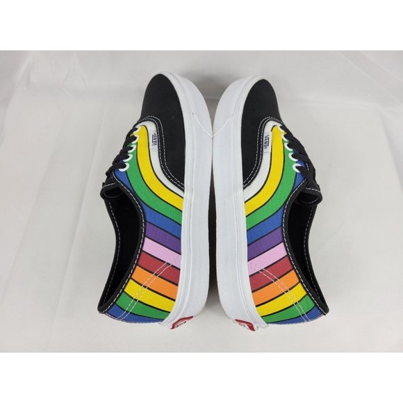 Vans Authentic Striped Shoes Sneakers Size Womens 8.5 Youth 7Y Black 500714 - Picture 9 of 11